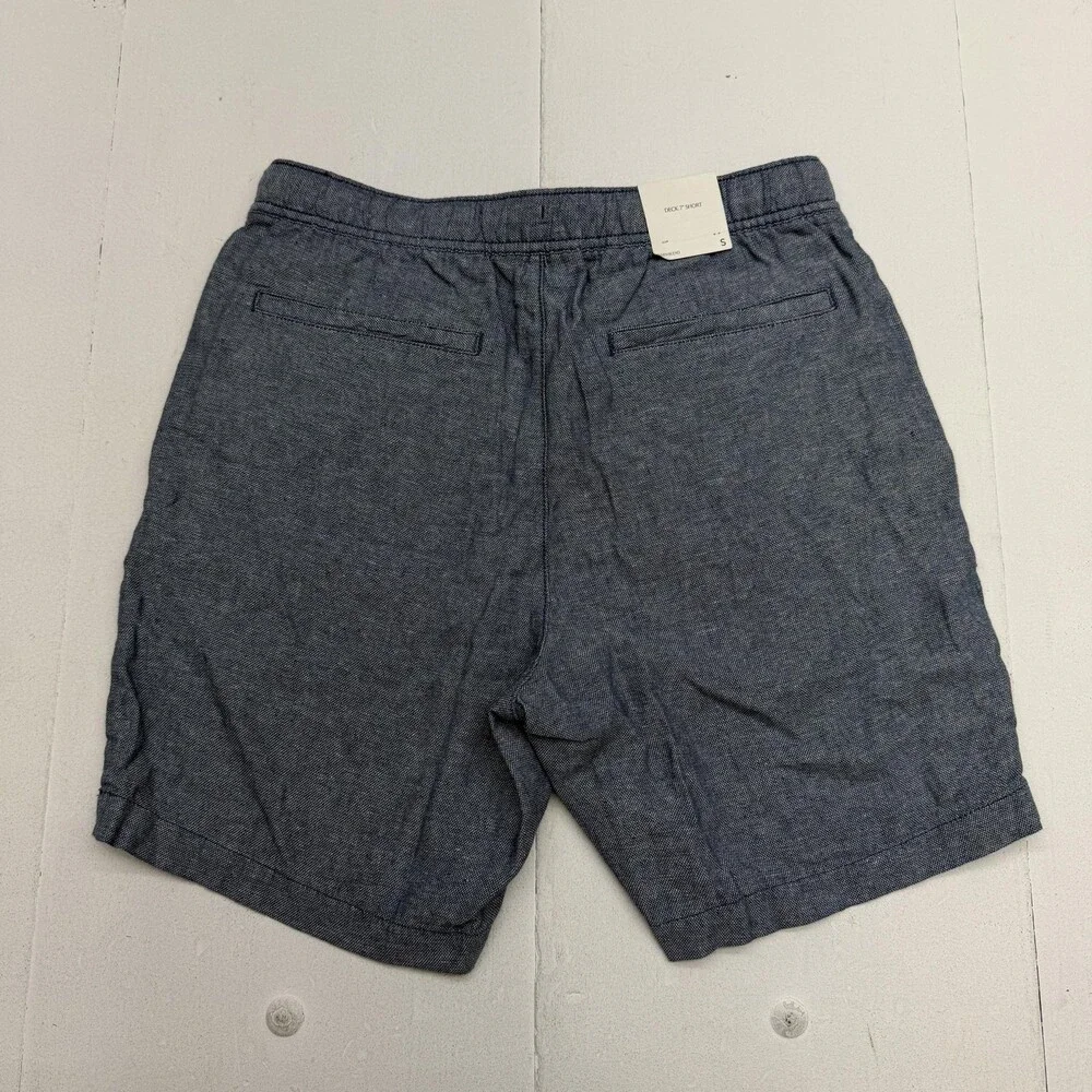 Banana Republic Shorts Mens Small 32 Blue Linen Chino Drawstring 7 Inseam Casual